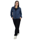 Conjunto Agasalho Feminino Tactel com Elastano Butu Biru Azul